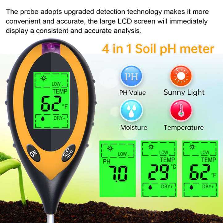 4 in 1 PH Light Temp Moisture  - Ph Meter Digital Water Tester review and price